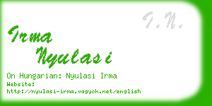 irma nyulasi business card